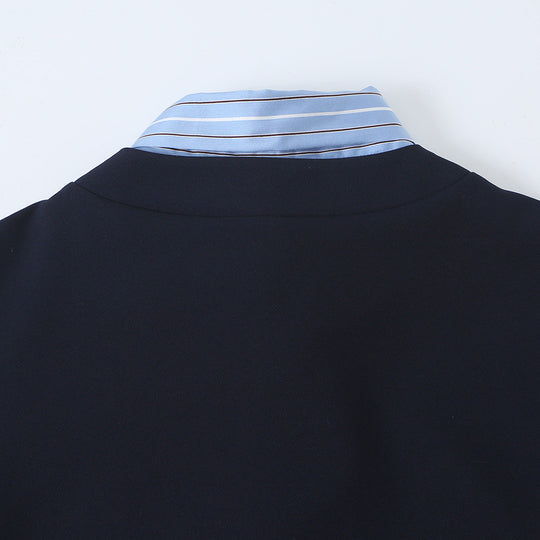 Damen A-Linien-Kleid mit Halstuch-Schal, halblangen Ärmeln und Volantsaum Nord Taschen