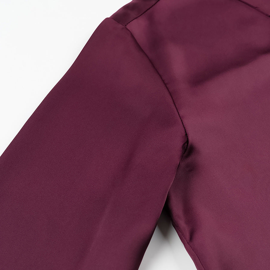 Damen Seidenoptik-Bluse mit Schmuckknöpfen und Hemdkragen Nord Taschen