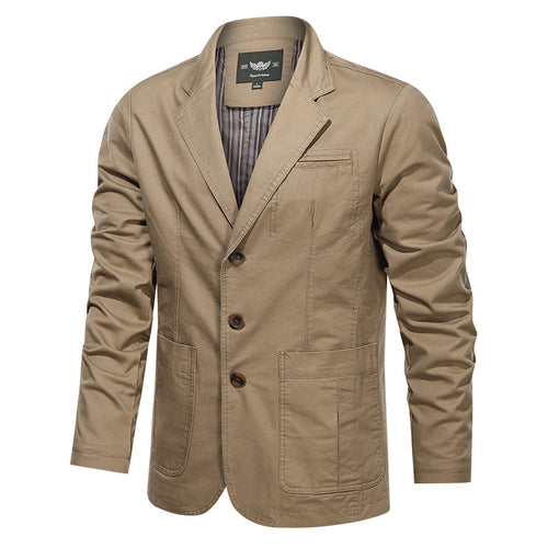Herren legeres Baumwollblazer-Sakko mit klassischer Knopffront und aufgesetzten Taschen Nord Taschen