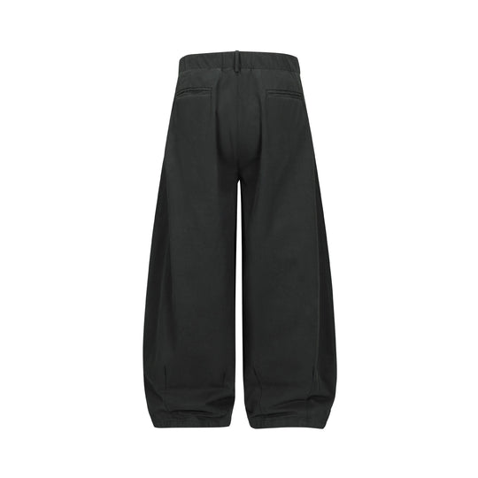 Damen Weite Culotte-Hose mit hoher Taille, Bundfalten und elastischem Knöchelabschluss Nord Taschen