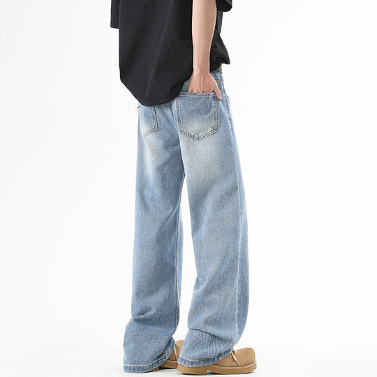 Herren Baggy-Jeans im ultralangen Palazzoschnitt mit dezenter Faltenoptik Nord Taschen