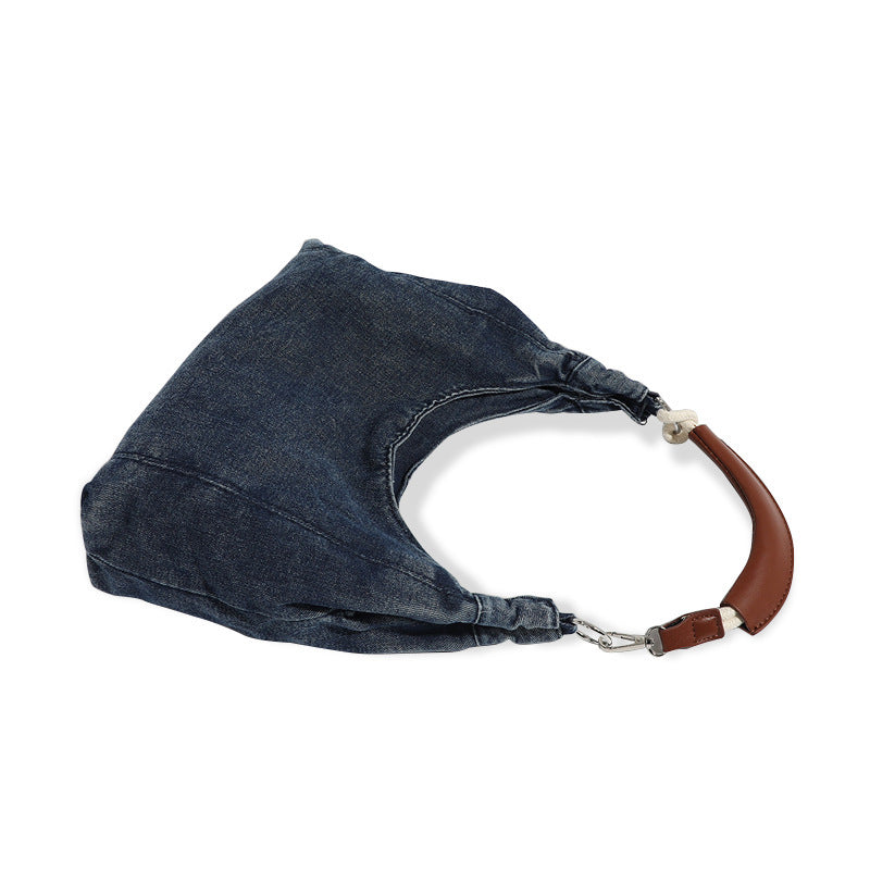 Damen Hobo-Tasche aus hochwertigem Denim mit eleganter Lederverstärkung Nord Taschen