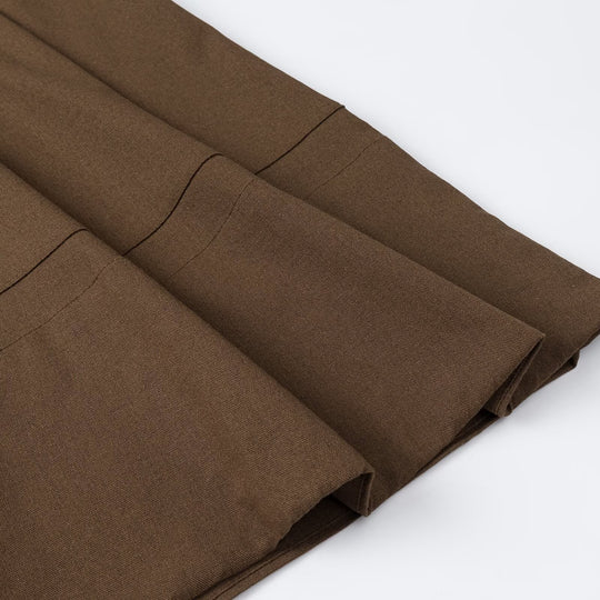 Damen A-Linien Midikleid mit Stehkragen, tailliertem Gürtel und kastigen Kurzärmeln Nord Taschen