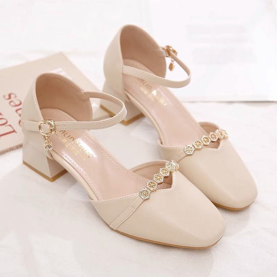 Damen Elegante Hochzeits-Pumps mit dezentem Schmuckdetail und komfortablem Blockabsatz - Vittorelli
