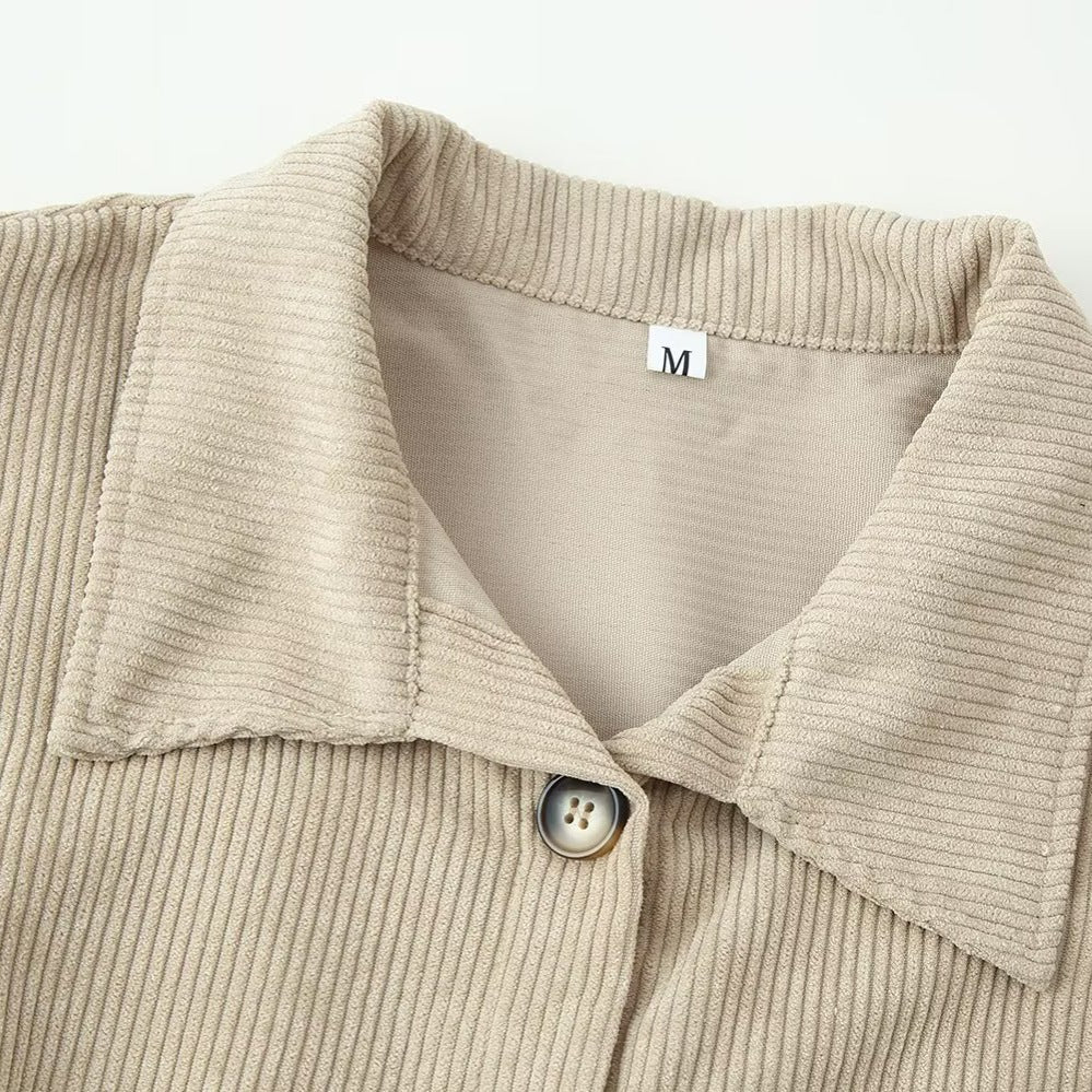 Damen Longshirt-Tunika aus feinem Rippjersey mit Hemdkragen und durchgehender Knopfleiste Nord Taschen