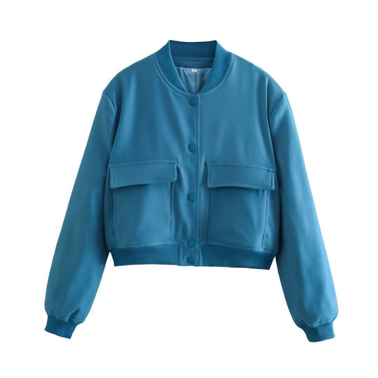Damen Kurzjacke im Bomberstil mit Leoparden‑Fauxfell und Rippbündchen Nord Taschen