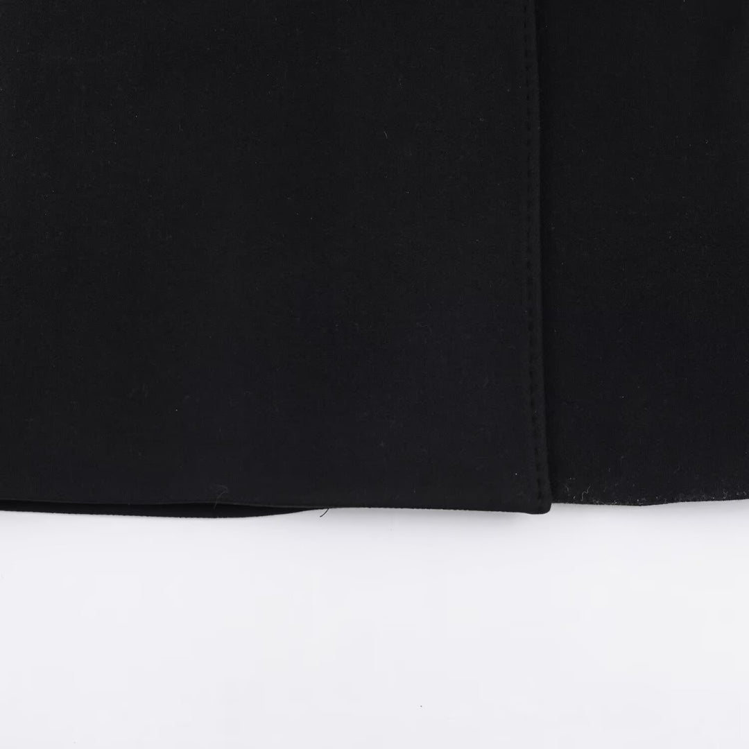 Damen Longline-Mantel mit breitem Revers und Bindegürtel Nord Taschen