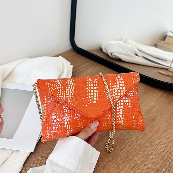 Damen elegante Clutch im schimmernden Krokodil-Look Nord Taschen