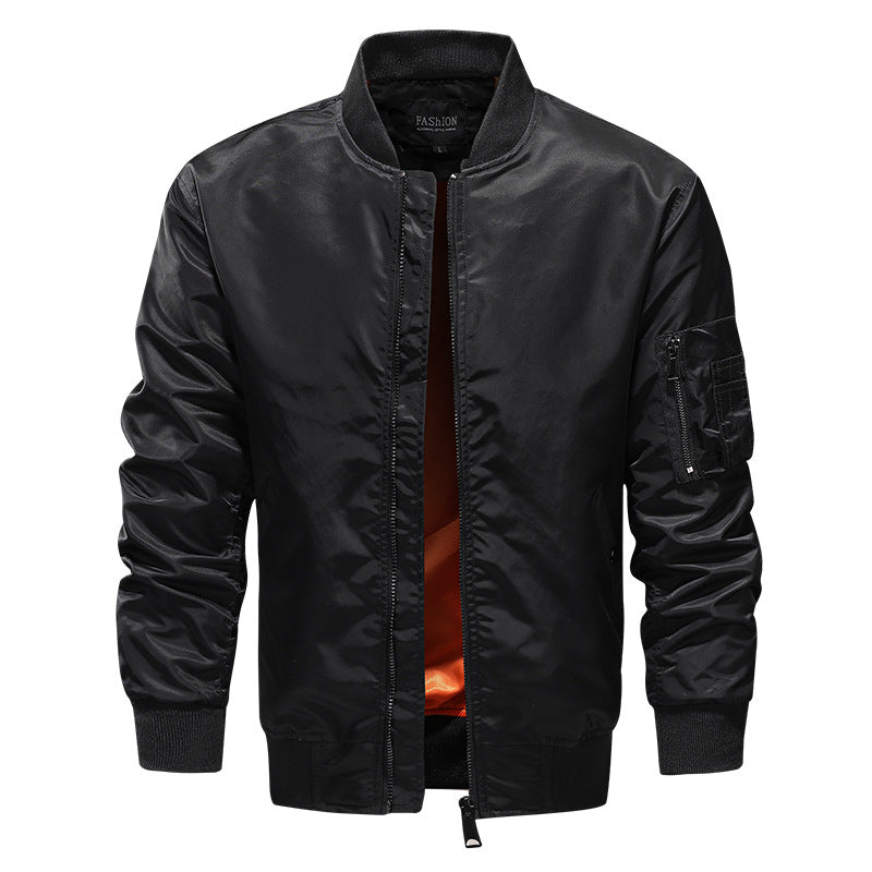 Herren Nylon-Bomberjacke mit kontrastierendem Innenfutter, Ärmeltasche & gerippten Bündchen Nord Taschen