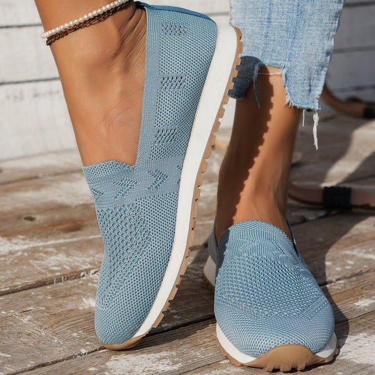 Damen Slip-On Sneakers mit atmungsaktivem Mesh-Obermaterial und rutschfester Sohle Nord Taschen