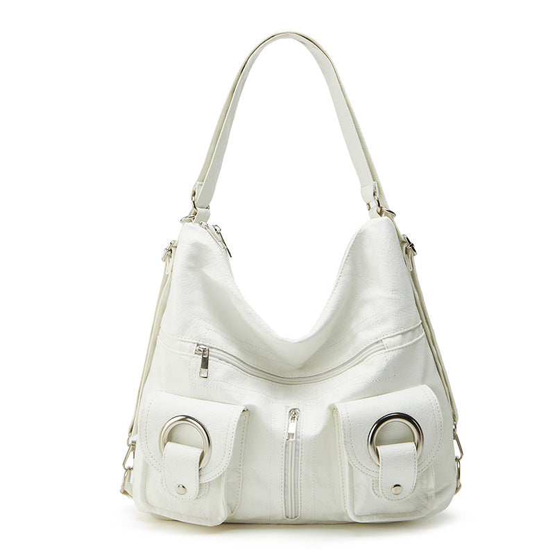 Damen Hobo-Tasche mit innovativem Faltendesign und dekorativen Ringgriffen Nord Taschen