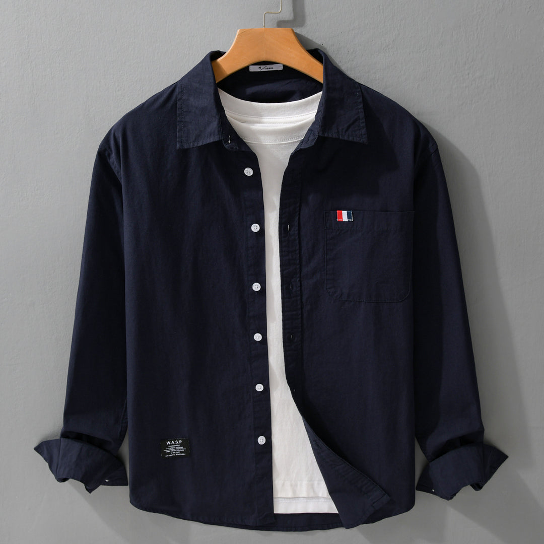 Herren Leichtes Baumwoll-Overshirt im Hemdjackenstil mit Brusttasche und Soft‑Touch Nord Taschen