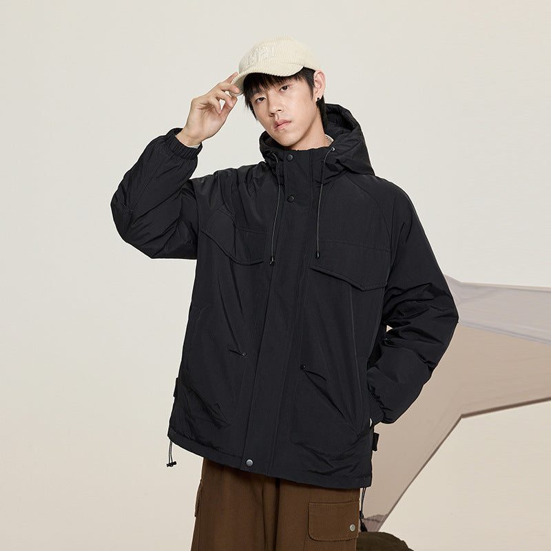 Damen Gepolsterter Parka mit Kapuze und Utility-Taschen Nord Taschen