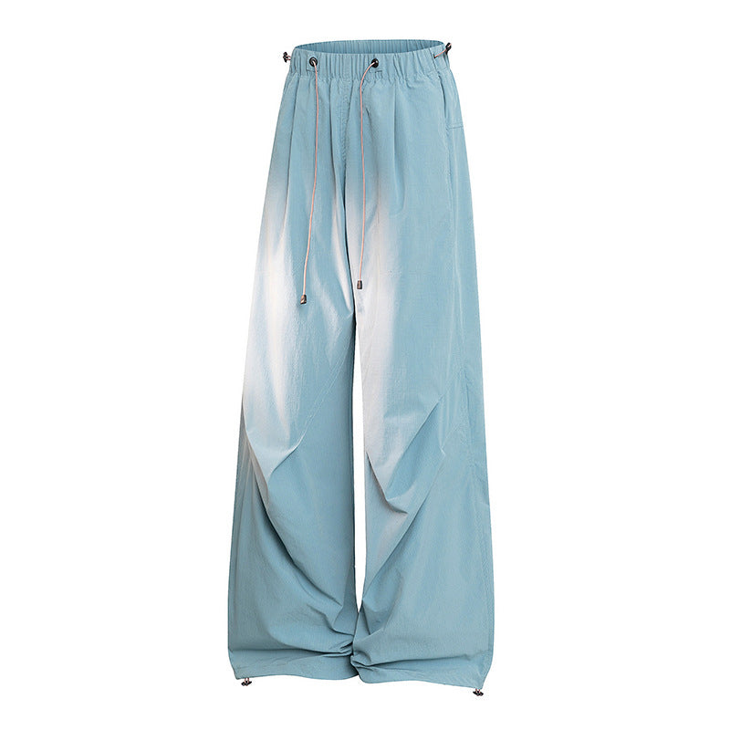 Damen Weite Palazzo-Hose mit Tunnelzugbund, drapierten Falten & verstellbarem Saum Nord Taschen