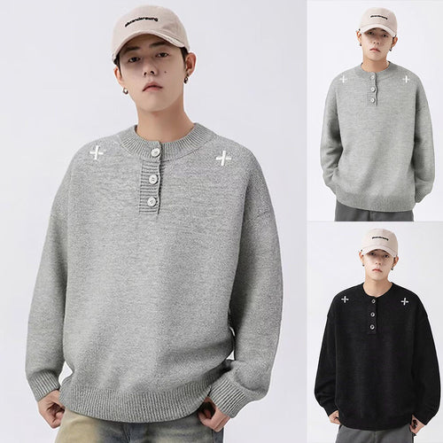 Herren Trendiger Pullover mit Knopfdetails Nord Taschen