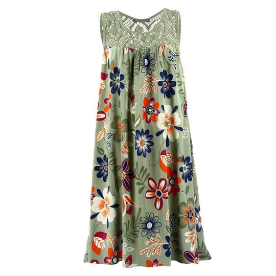 Damen Langkleid mit floraler Spitzenstruktur