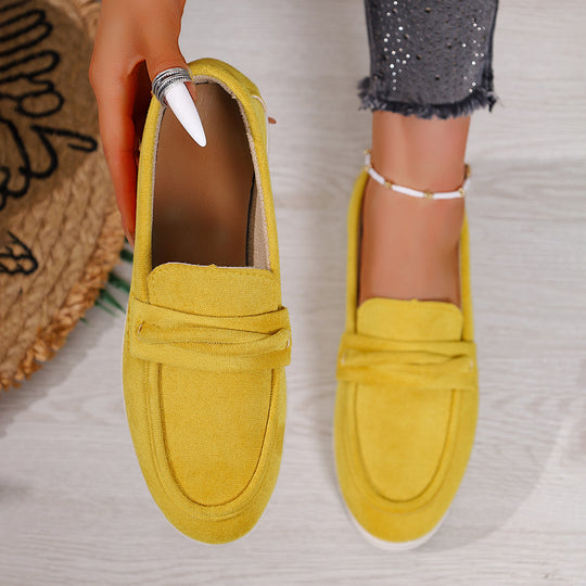 Damen Slip-On-Loafer aus Veloursimitat mit gepolstertem Fußbett Nord Taschen