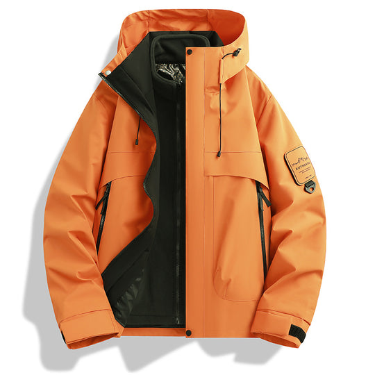 Herren modulare wasserdichte Outdoorjacke mit abnehmbarer Fleece-Innenjacke und verstellbarer Kapuze Nord Taschen