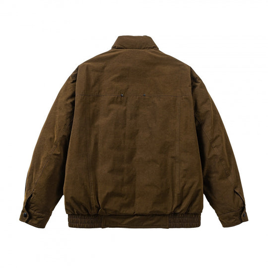 Herren Oversized Bomberjacke aus Veloursleder‑Optik mit hohem Stehkragen und elastischem Saum Nord Taschen