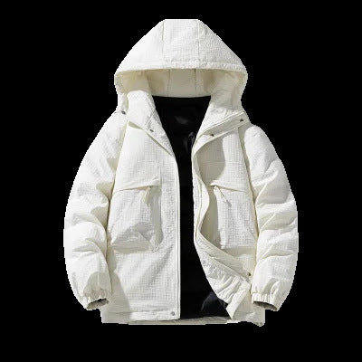 Herren Gepolsterter Ripstop-Parka mit Kapuze Oversize-Schnitt und integrierter Umhängetasche Nord Taschen