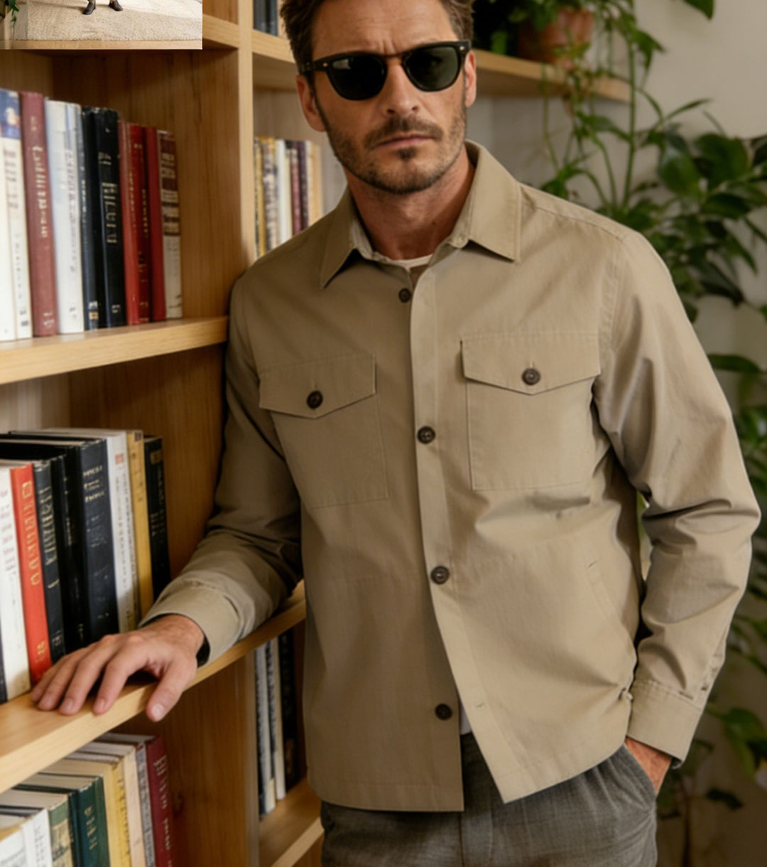 Herren Hemdjacke mit Pattentaschen und leichter Baumwollmischung Nord Taschen
