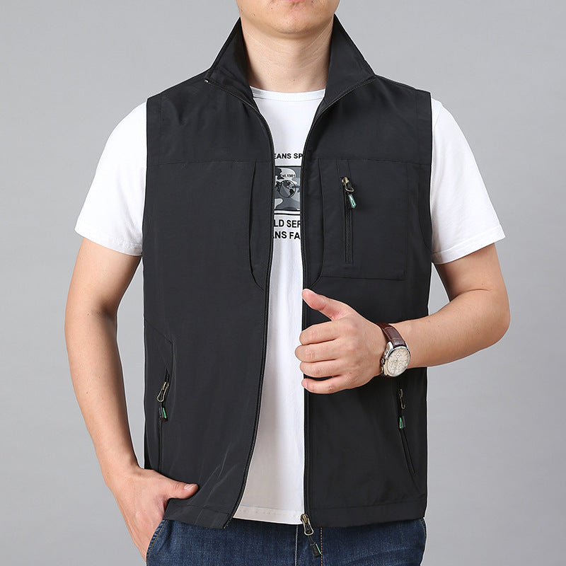 Herren Outdoor-Utility-Weste mit Mesh-Futter und Reißverschluss-Taschen Nord Taschen