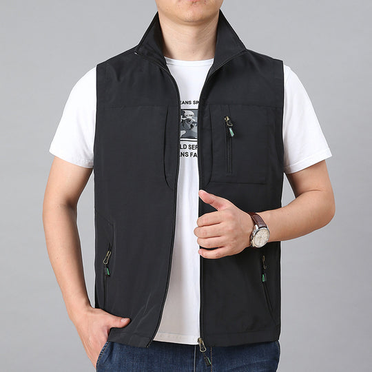 Herren Outdoor-Utility-Weste mit Mesh-Futter und Reißverschluss-Taschen Nord Taschen