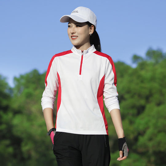 Damen Sport-Longsleeve mit Halbzip und atmungsaktiven Einsätzen Nord Taschen