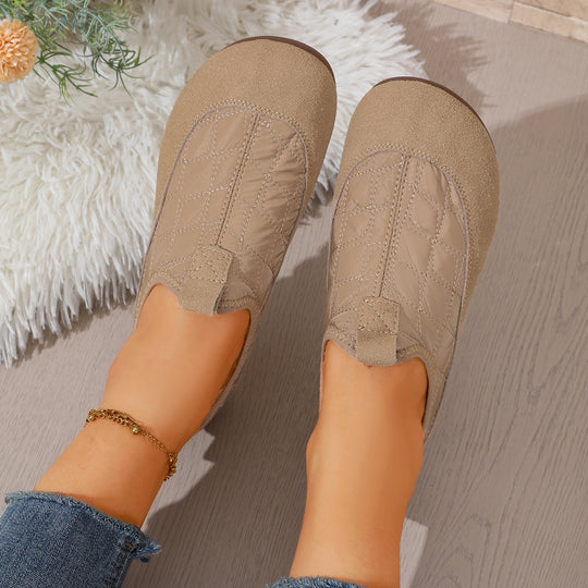 Damen Gepolsterte gesteppte Slip-On Freizeitschuhe mit rutschfester Profilsohle Nord Taschen