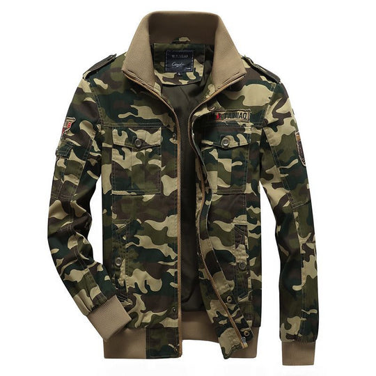 Herren Camo-Utility-Bomberjacke mit Stehkragen, Mehrfach-Taschen und Rippbündchen Nord Taschen