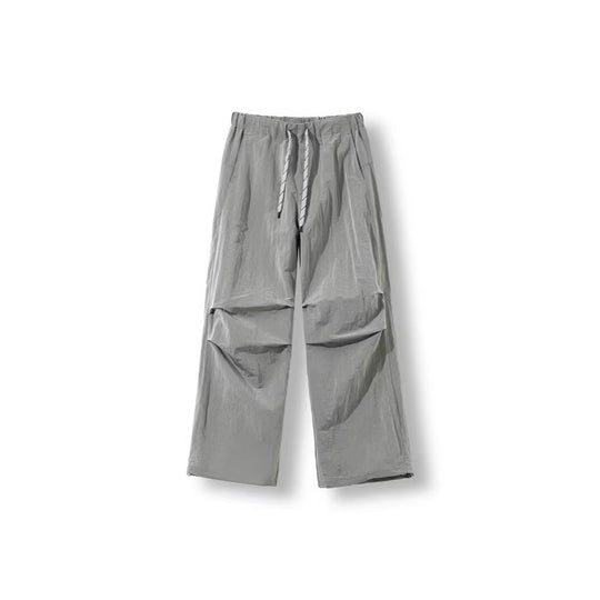 Herren Locker geschnittene Nylon-Trackpants mit Kordelzug, aufgesetzten Taschen und gerader Wide‑Leg-Passform Nord Taschen