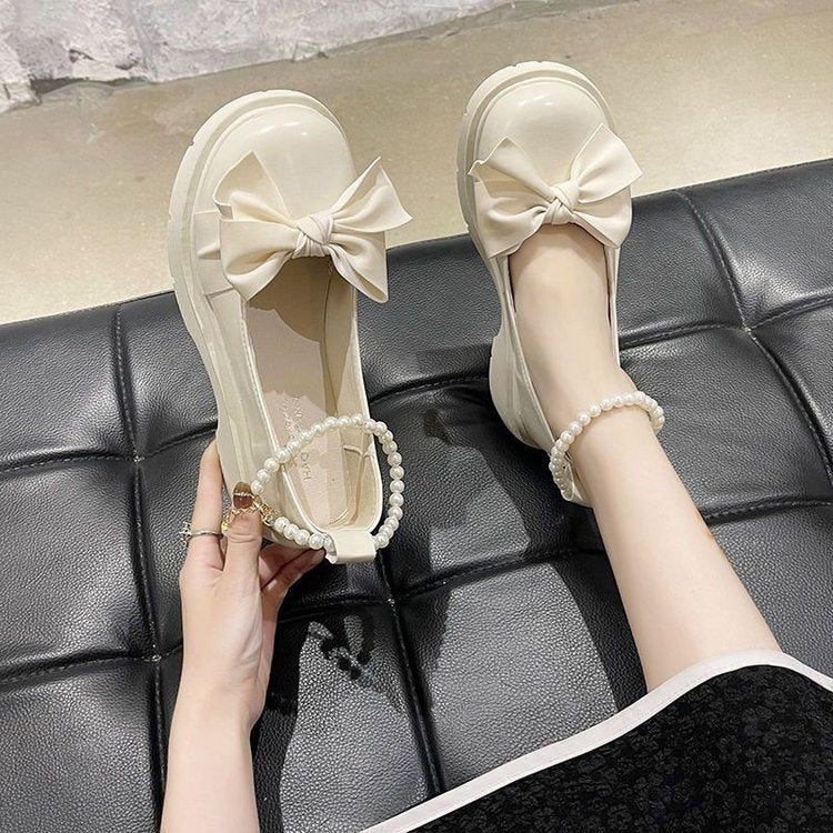 Damen Elegante Plateauschuhe mit dekorativem Schleifendetail