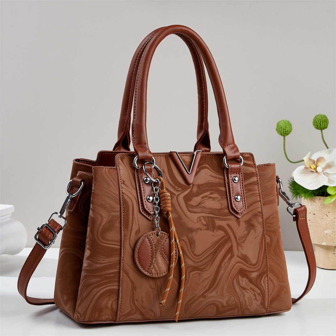Damen Handtasche mit elegantem Marmordesign und abnehmbarem Schulterriemen Nord Taschen