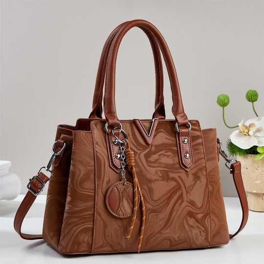 Damen Handtasche mit elegantem Marmordesign und abnehmbarem Schulterriemen Nord Taschen