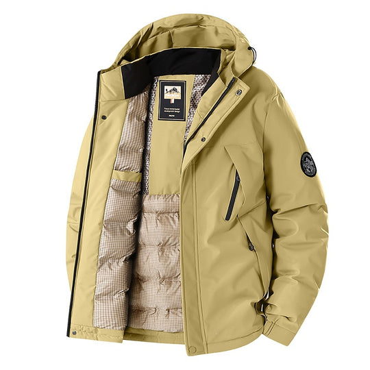 Herren Winddichte Thermo-Parka mit abnehmbarer Kapuze, Stehkragen & versteckten Reißverschlusstaschen Nord Taschen