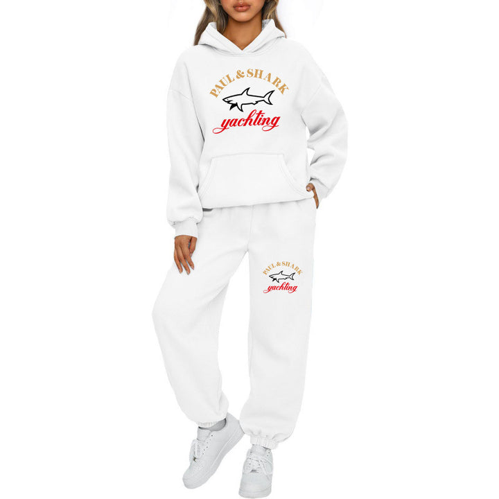 Damen oversized Hoodie und Jogginghose Set mit Kapuze Kängurutasche und gerippten Bündchen Nord Taschen