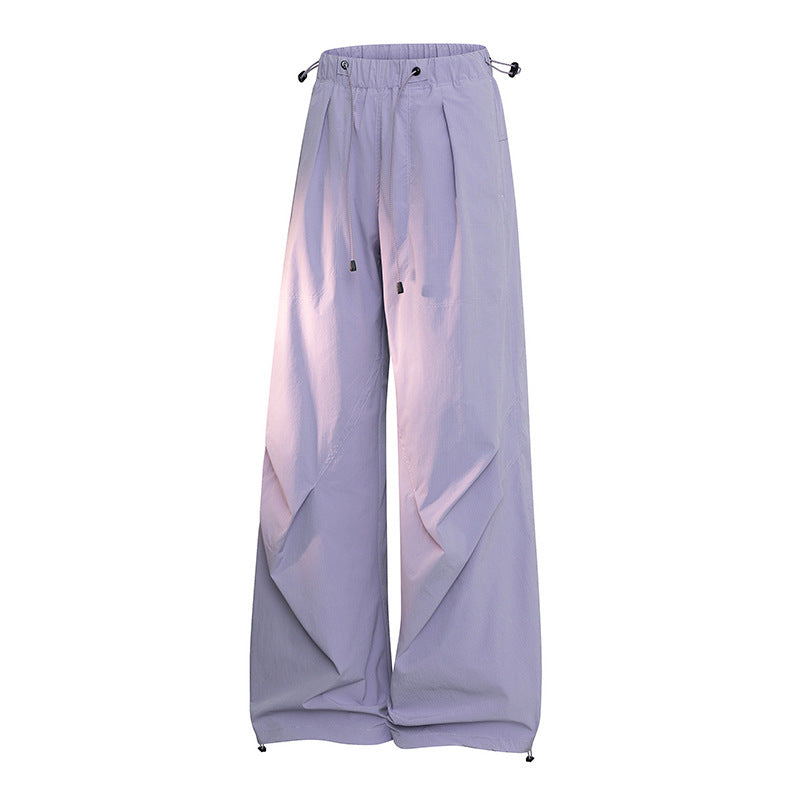 Damen Weite Palazzo-Hose mit Tunnelzugbund, drapierten Falten & verstellbarem Saum Nord Taschen
