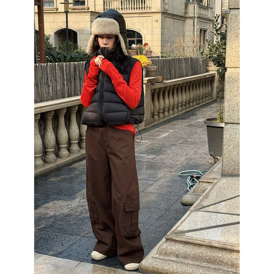 Damen Weite Cargo-Baggy-Hose mit großen Pattentaschen Nord Taschen