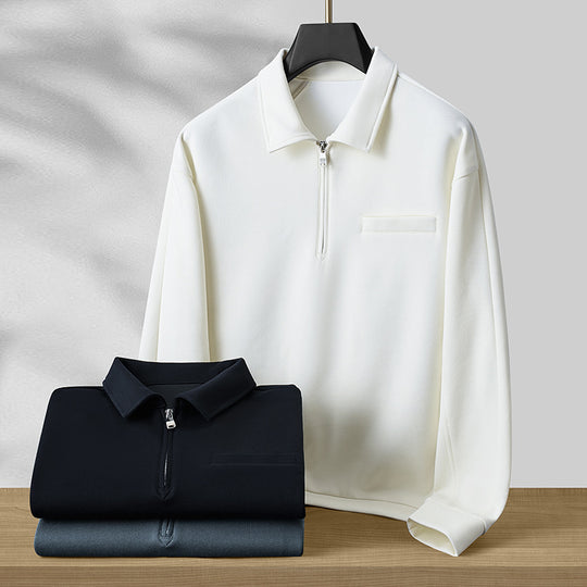 Herren Polo‑Sweatshirt mit halbem Reißverschluss und wärmendem Fleece-Innenfutter Nord Taschen