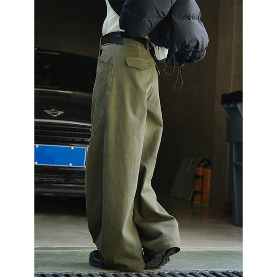 Damen Weite High‑Waist Cargo-Baggy-Hose mit aufgesetzter Klappentasche Nord Taschen