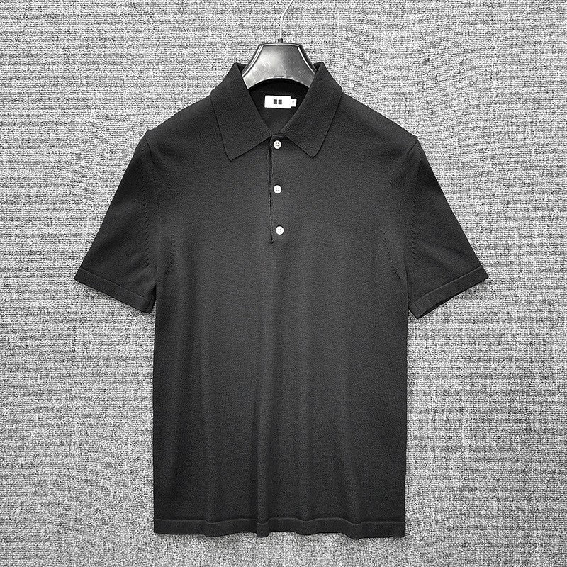 Herren Feinstrick Polohemd mit Kurzarm und feiner Knopfleiste Nord Taschen