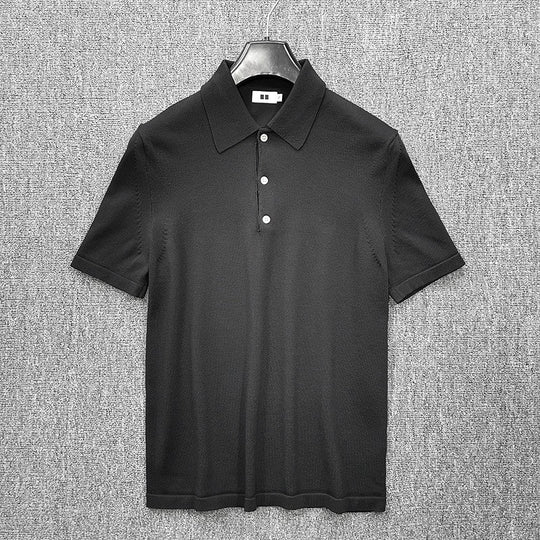 Herren Feinstrick Polohemd mit Kurzarm und feiner Knopfleiste Nord Taschen