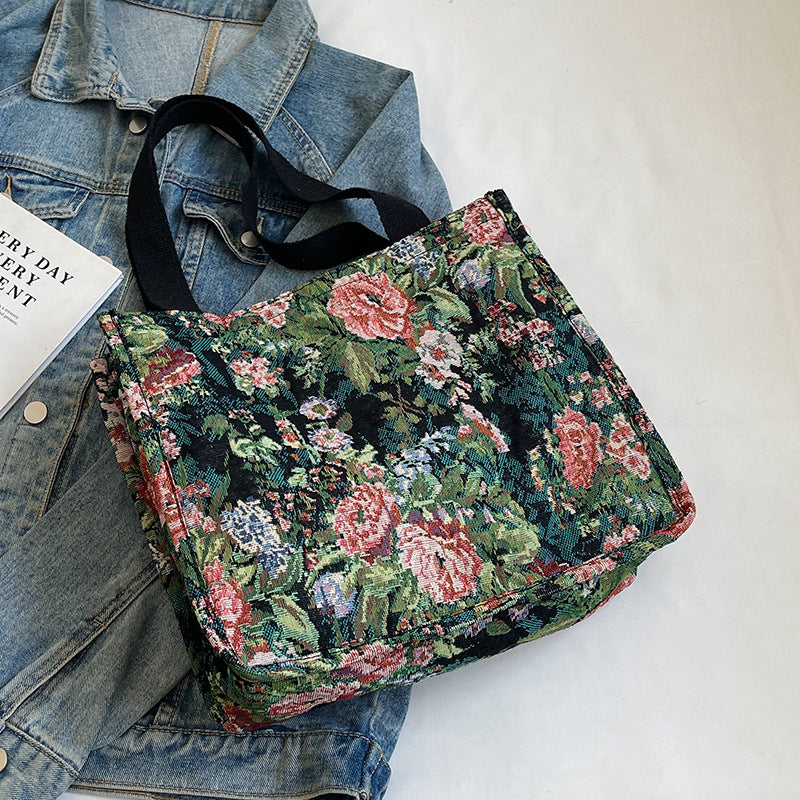 Damen Einkaufstasche im floralen Jacquard-Design Nord Taschen