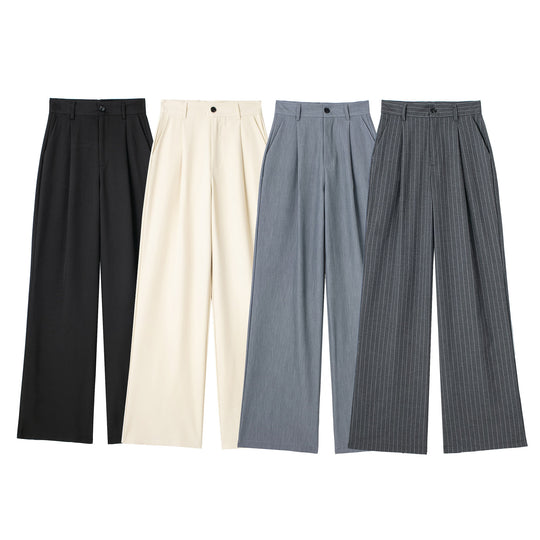 Damen Weite Highwaist-Bundfaltenhose mit Bügelfalte und seitlichen Eingrifftaschen Nord Taschen