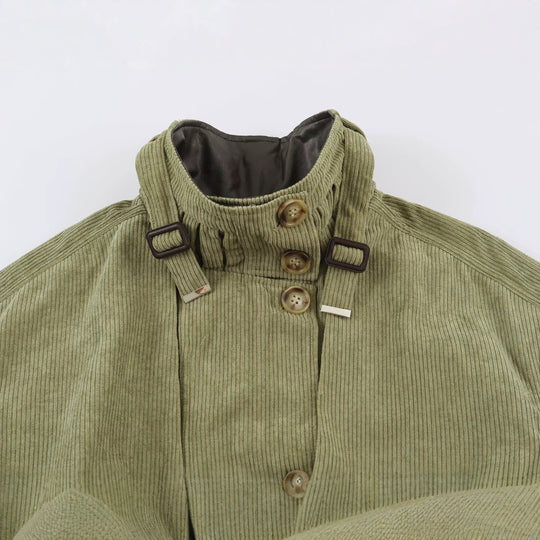 Damen Kord-Fieldjacke mit Taillengürtel und Stehkragen Nord Taschen