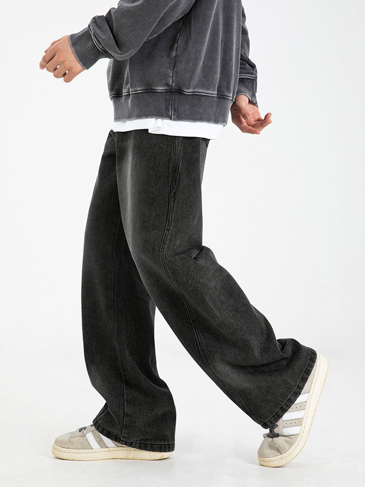 Split-Design-Jeans für Herren in Used-Optik