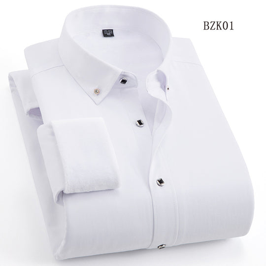 Herren Gefüttertes Businesshemd mit Thermofleece‑Innenseite und Button‑Down‑Kragen Nord Taschen