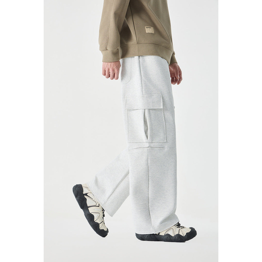 Damen Weite Cargo-Jogginghose aus French Terry mit Gummibund und aufgesetzten Klappentaschen Nord Taschen