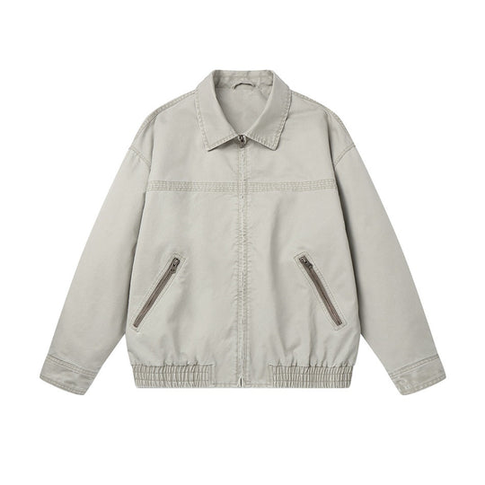 Herren Kurzblouson im Boxy‑Cut aus Canvas mit diagonalen Reißverschlusstaschen und elastischem Saum Nord Taschen
