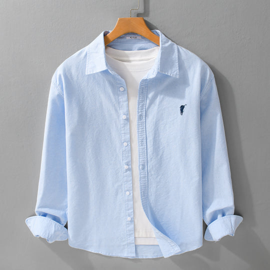 Herren Leichtes Oxford-Hemd Relaxed-Fit mit dezenter Bruststickerei und weicher Vintage-Waschung Nord Taschen